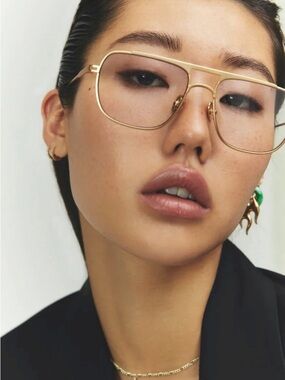 Elisa Johnson Jane Gold Metal Glasses - Gold